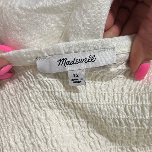 MADEWELL Women’s Linen-Cotton Puff-Sleeve Mini Dress - Picture 12 of 16